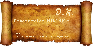 Demetrovics Miklós névjegykártya